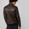 Leather biker jacket TRUSSARDI JEANS 50 02 8051932338152 R