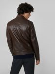 Leather biker jacket TRUSSARDI JEANS 50 02 8051932338152 R